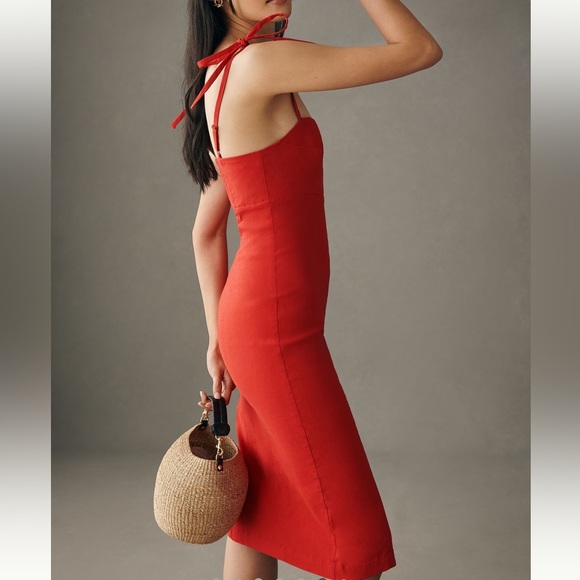 Anthropologie Cherryπ Bomb Red Sexy Body Con Spaghetti Strap Corset Dress-Small - Picture 3 of 16